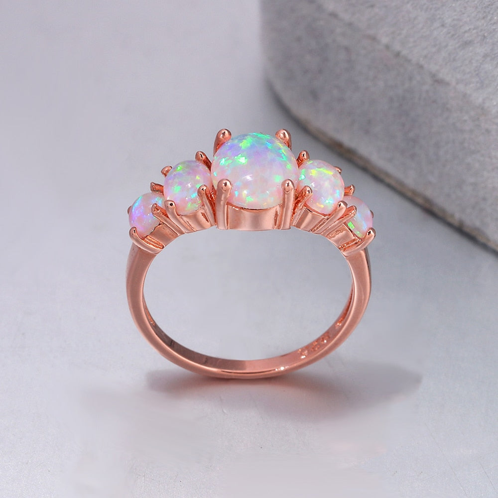Spiritual Fire Opal Silver Ring - Rings - Pretland | Spiritual Crystals & Jewelry