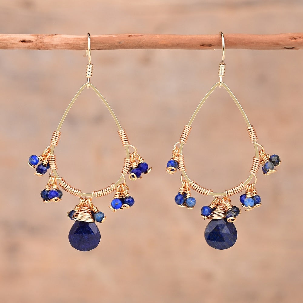 Spirit Natural Stones Earrings - Earrings - Pretland | Spiritual Crystals & Jewelry