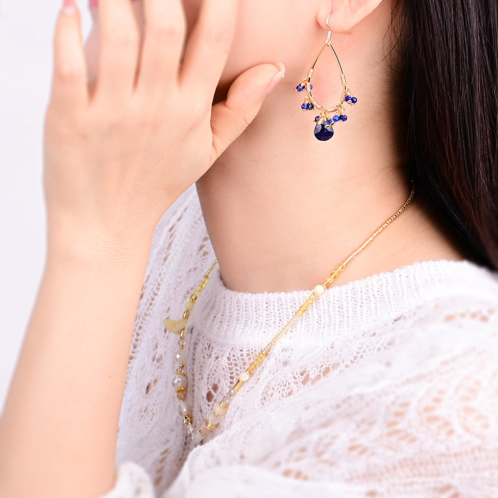 Spirit Natural Stones Earrings - Earrings - Pretland | Spiritual Crystals & Jewelry