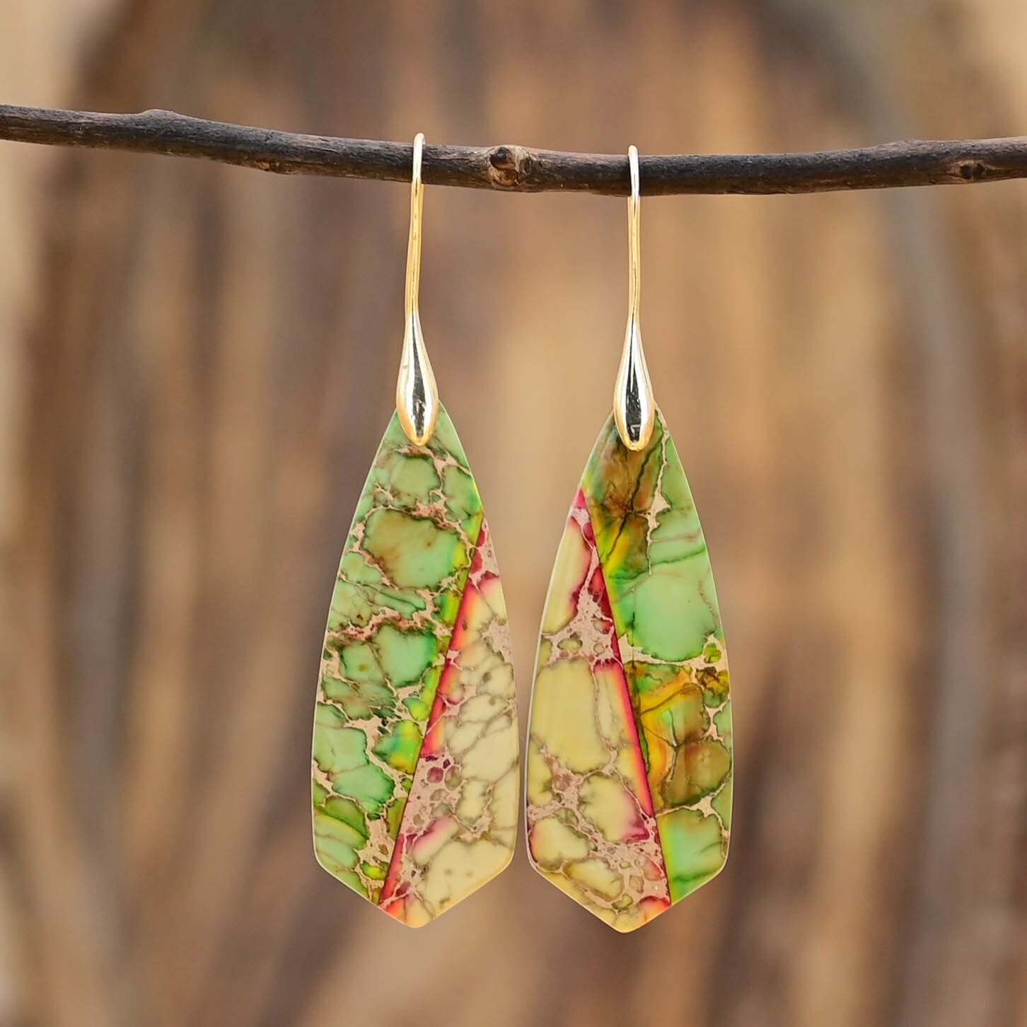 Evening Trumpet Emperor Stone Earrings - Drop Earrings - Pretland | Spiritual Crystals & Jewelry