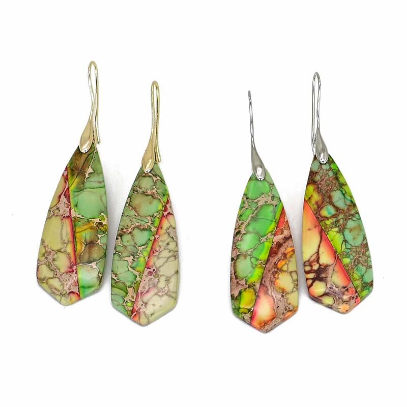 Evening Trumpet Emperor Stone Earrings - Drop Earrings - Pretland | Spiritual Crystals & Jewelry