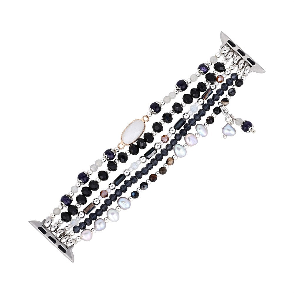 Classic Style Elastic Obsidian Watch Strap - Watch Straps - Pretland | Spiritual Crystals & Jewelry