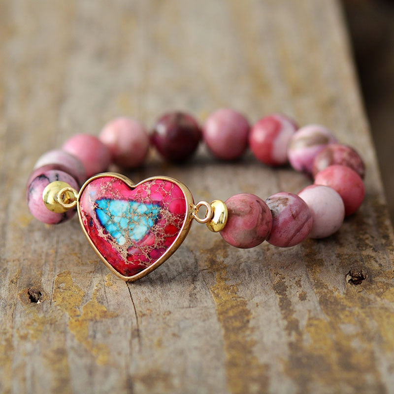Spiritual Pink Passion Heart Bracelet - Bracelets - Pretland | Spiritual Crystals & Jewelry