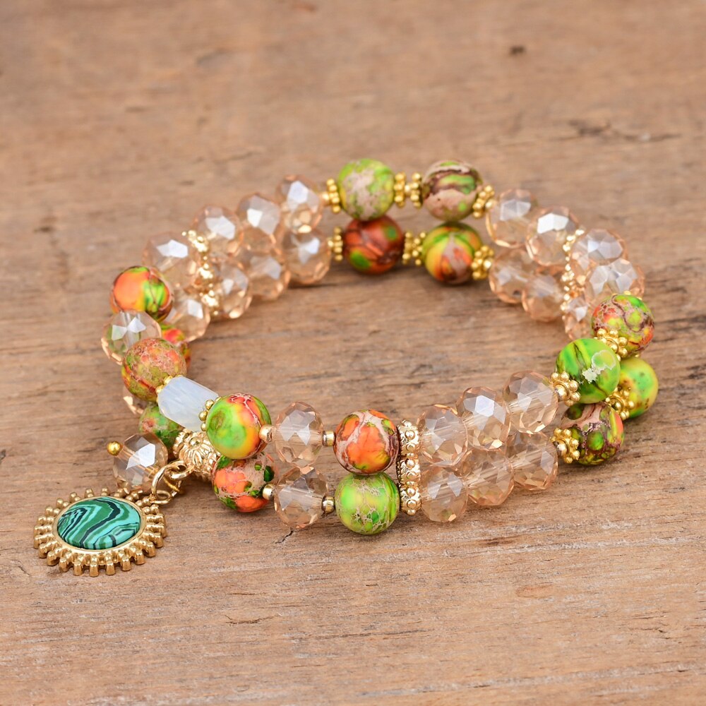 Colorful Natural Jasper Bracelet - Bracelets - Pretland | Spiritual Crystals & Jewelry