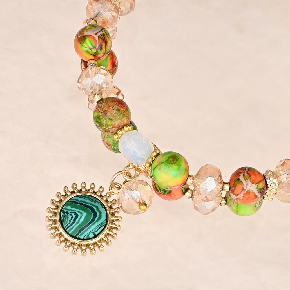 Colorful Natural Jasper Bracelet - Bracelets - Pretland | Spiritual Crystals & Jewelry