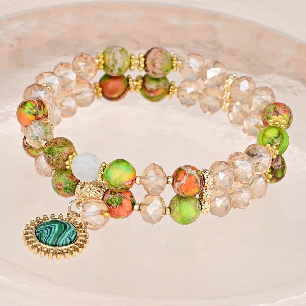 Colorful Natural Jasper Bracelet - Bracelets - Pretland | Spiritual Crystals & Jewelry