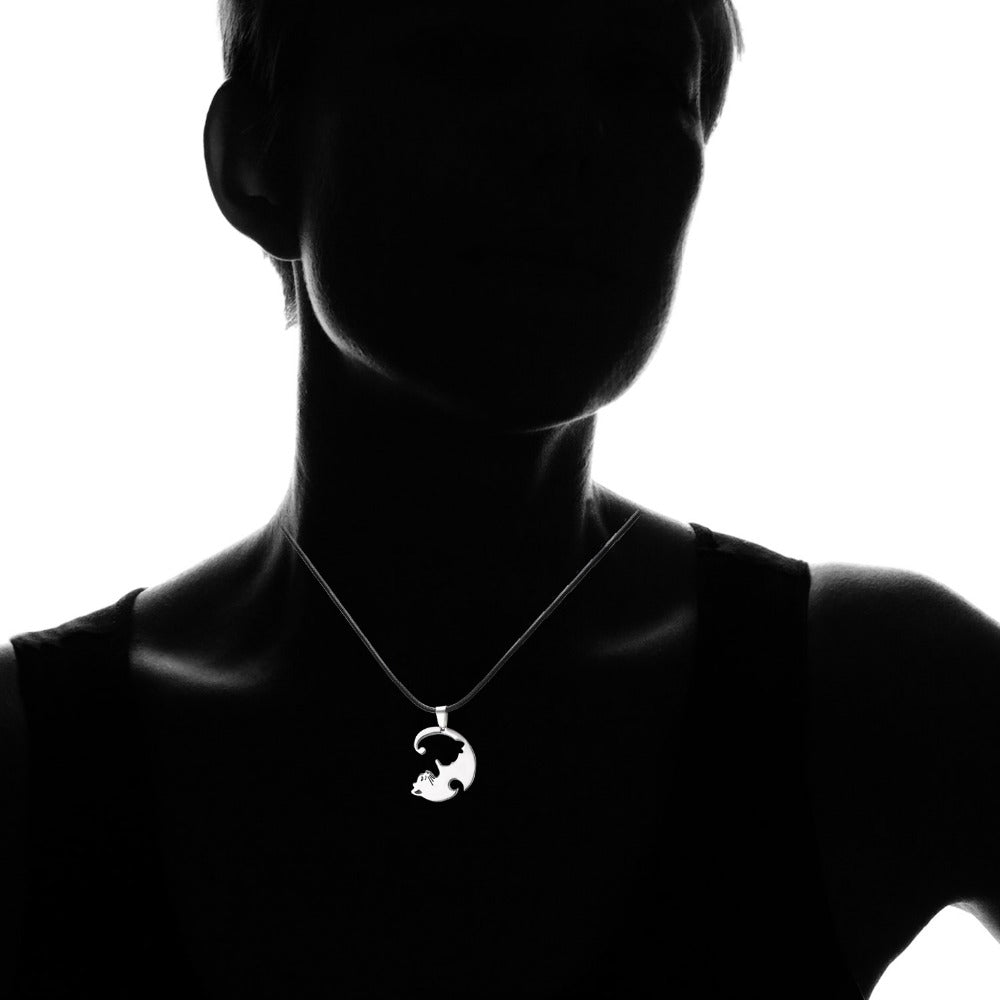 Yin Yang Cat Couple Necklace - Necklaces - Pretland | Spiritual Crystals & Jewelry