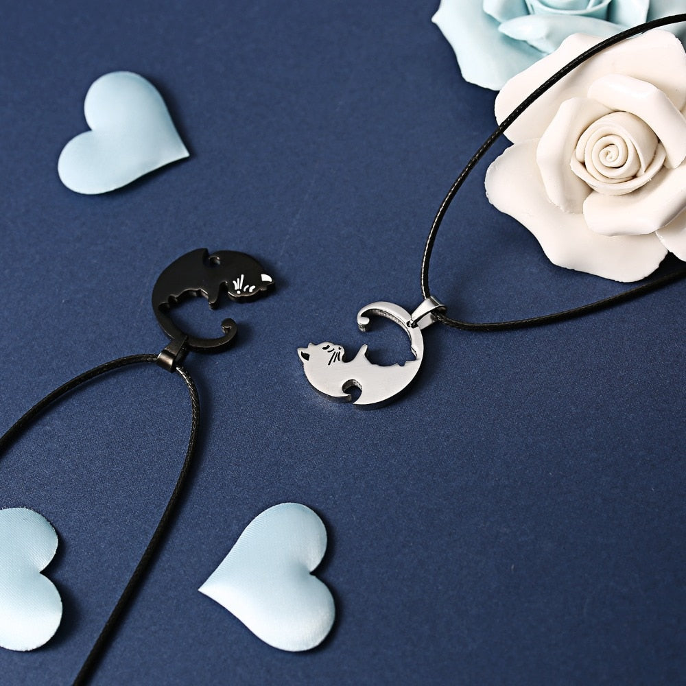 Yin Yang Cat Couple Necklace - Necklaces - Pretland | Spiritual Crystals & Jewelry