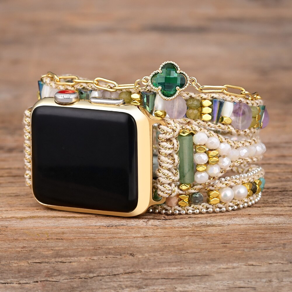 Lucky Green Hematite Apple Watch Strap - Apple Watch Straps - Pretland | Spiritual Crystals & Jewelry