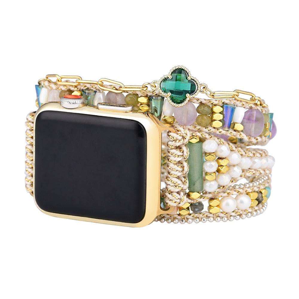 Lucky Green Hematite Apple Watch Strap - Apple Watch Straps - Pretland | Spiritual Crystals & Jewelry