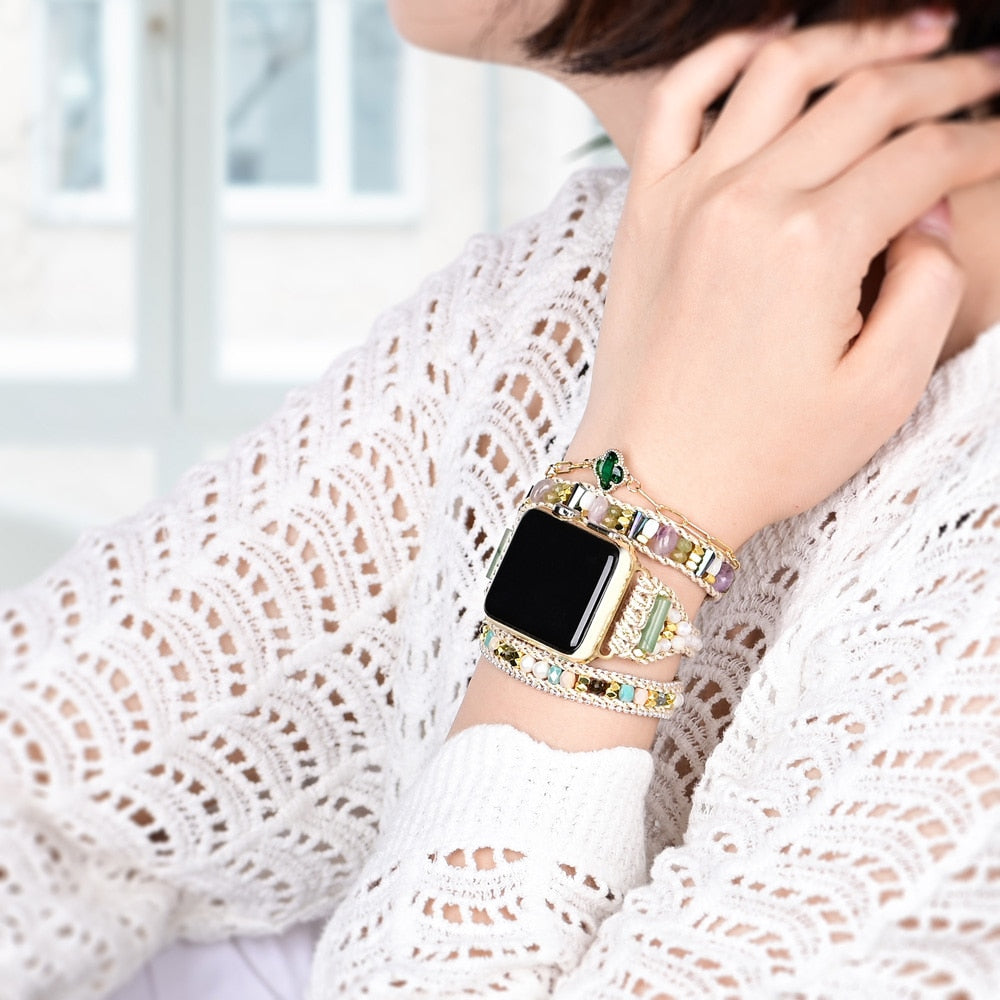 Lucky Green Hematite Apple Watch Strap - Apple Watch Straps - Pretland | Spiritual Crystals & Jewelry