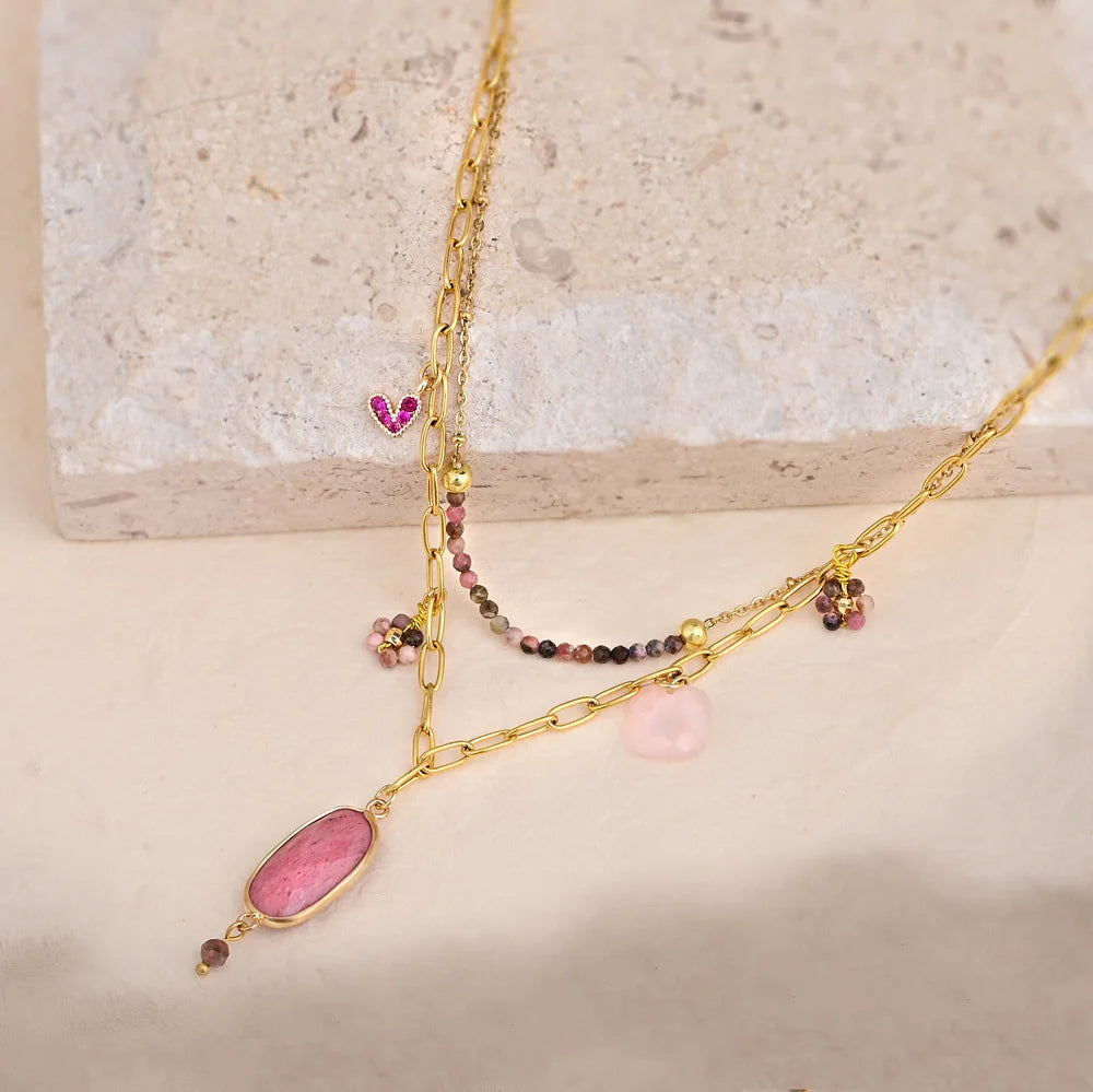 Creative Design Natural Rhodochrosite Necklace