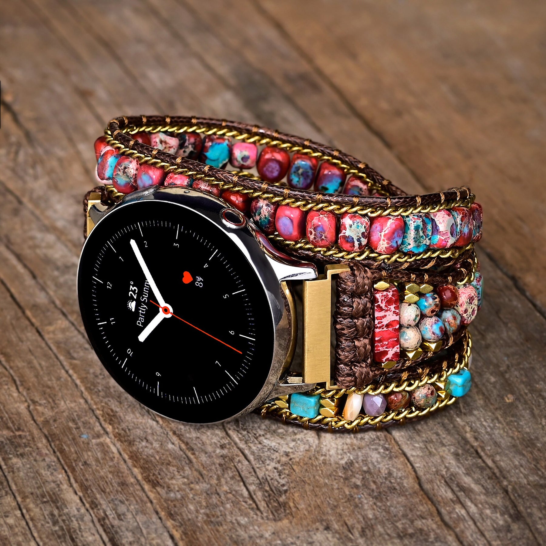 Bohemian Red Emperor Stone Samsung Watch Strap - Samsung Watch Straps - Pretland | Spiritual Crystals & Jewelry