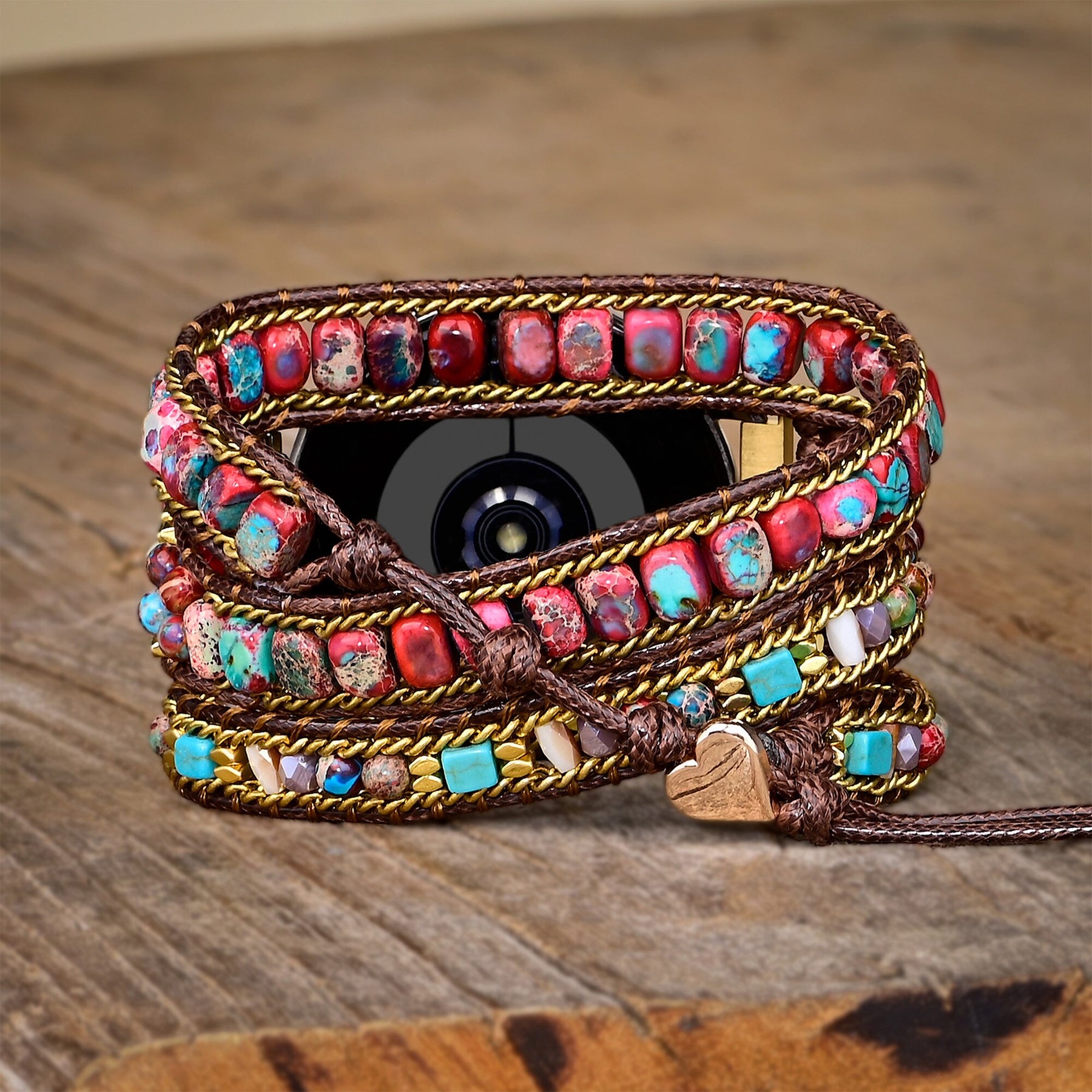 Bohemian Red Emperor Stone Samsung Watch Strap - Samsung Watch Straps - Pretland | Spiritual Crystals & Jewelry