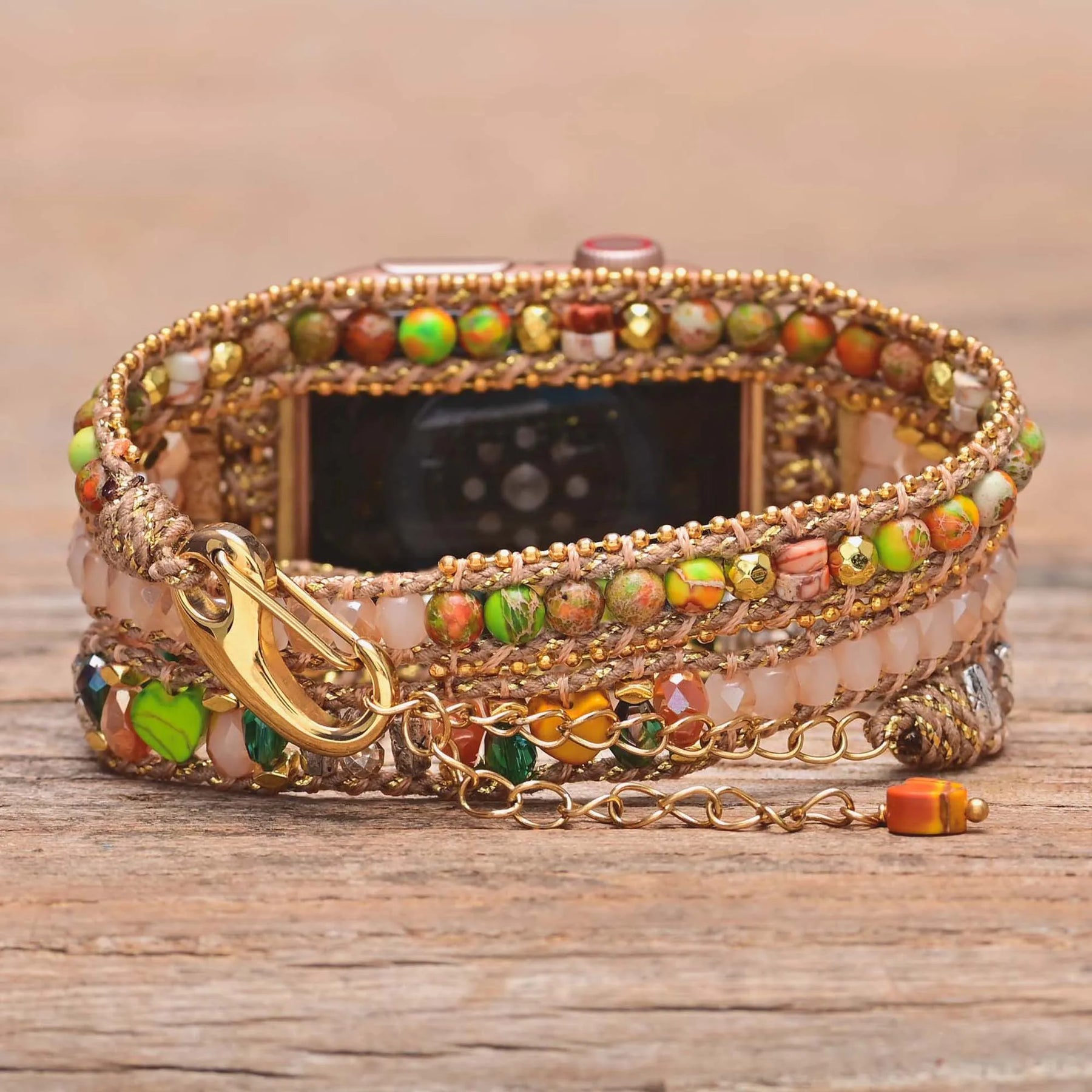 Creative Natural Rose Quartz Apple Watch Strap
