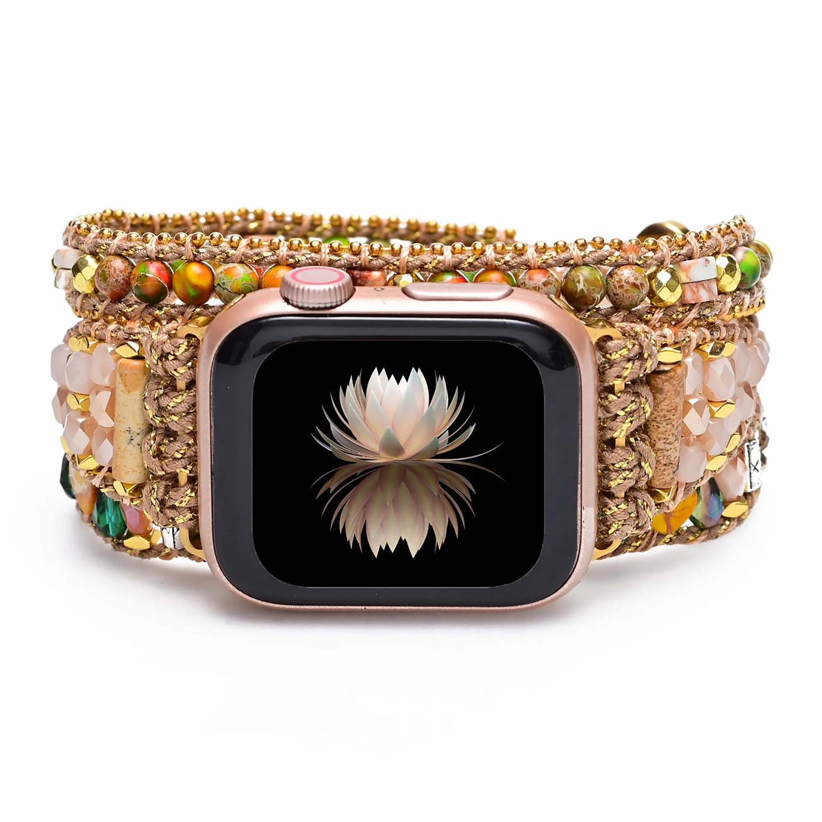 Creative Natural Rose Quartz Apple Watch Strap