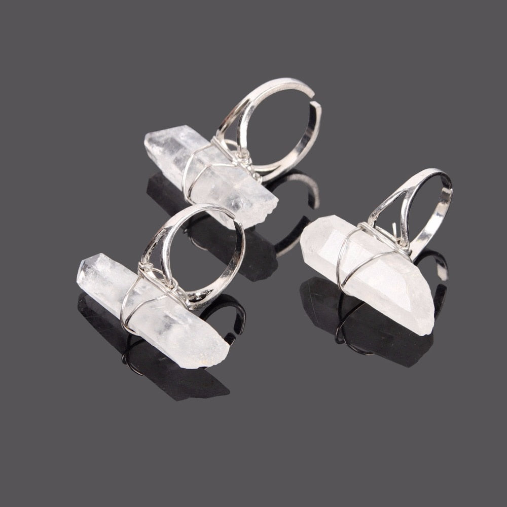 Spiritual Raw Clear Quartz Crystal Ring - Rings - Pretland | Spiritual Crystals & Jewelry