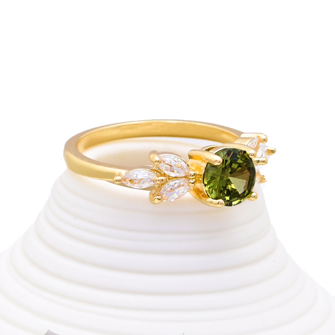 Enchanting White Green Zircon Ring - Rings - Pretland | Spiritual Crystals & Jewelry