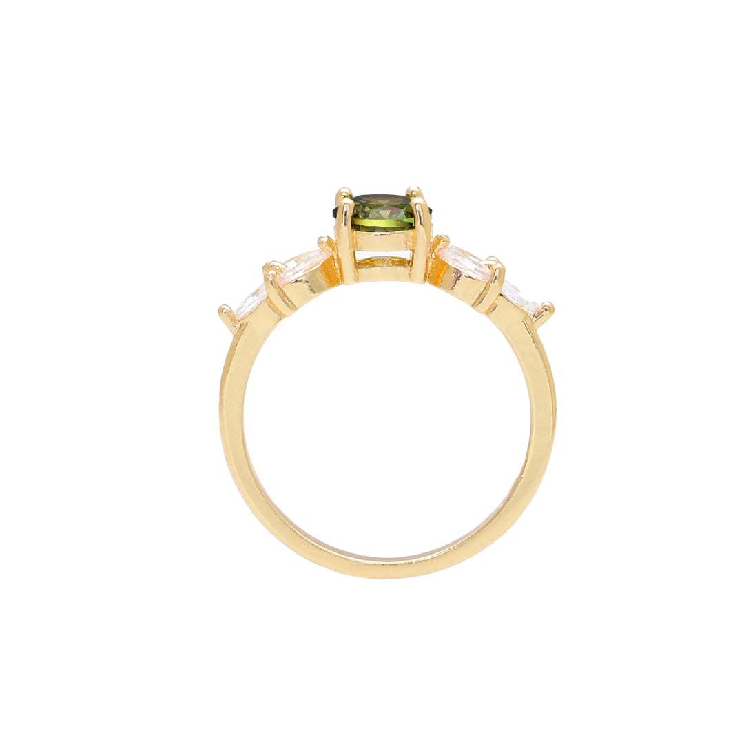 Enchanting White Green Zircon Ring - Rings - Pretland | Spiritual Crystals & Jewelry