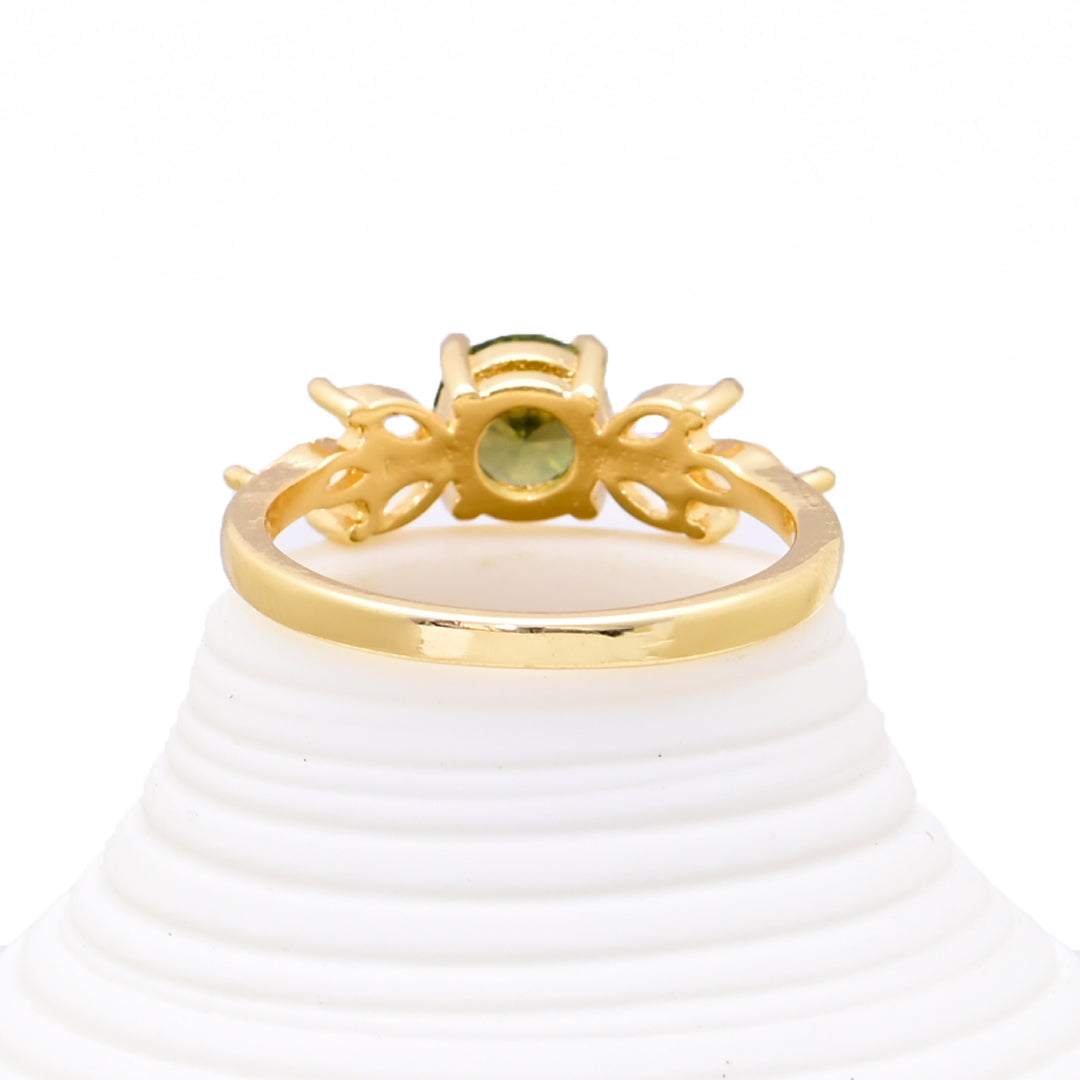 Enchanting White Green Zircon Ring - Rings - Pretland | Spiritual Crystals & Jewelry