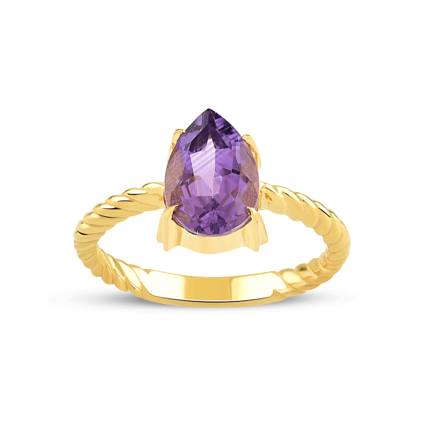 Intrecciata Amethyst Gold Ring