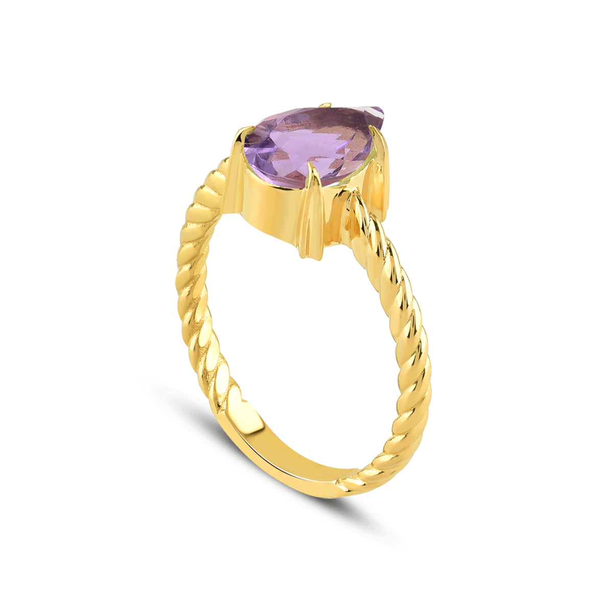 Intrecciata Amethyst Gold Ring