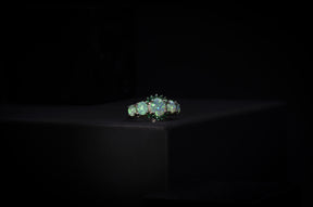 Green Opal Garnet Silver Ring - Rings - Pretland | Spiritual Crystals & Jewelry