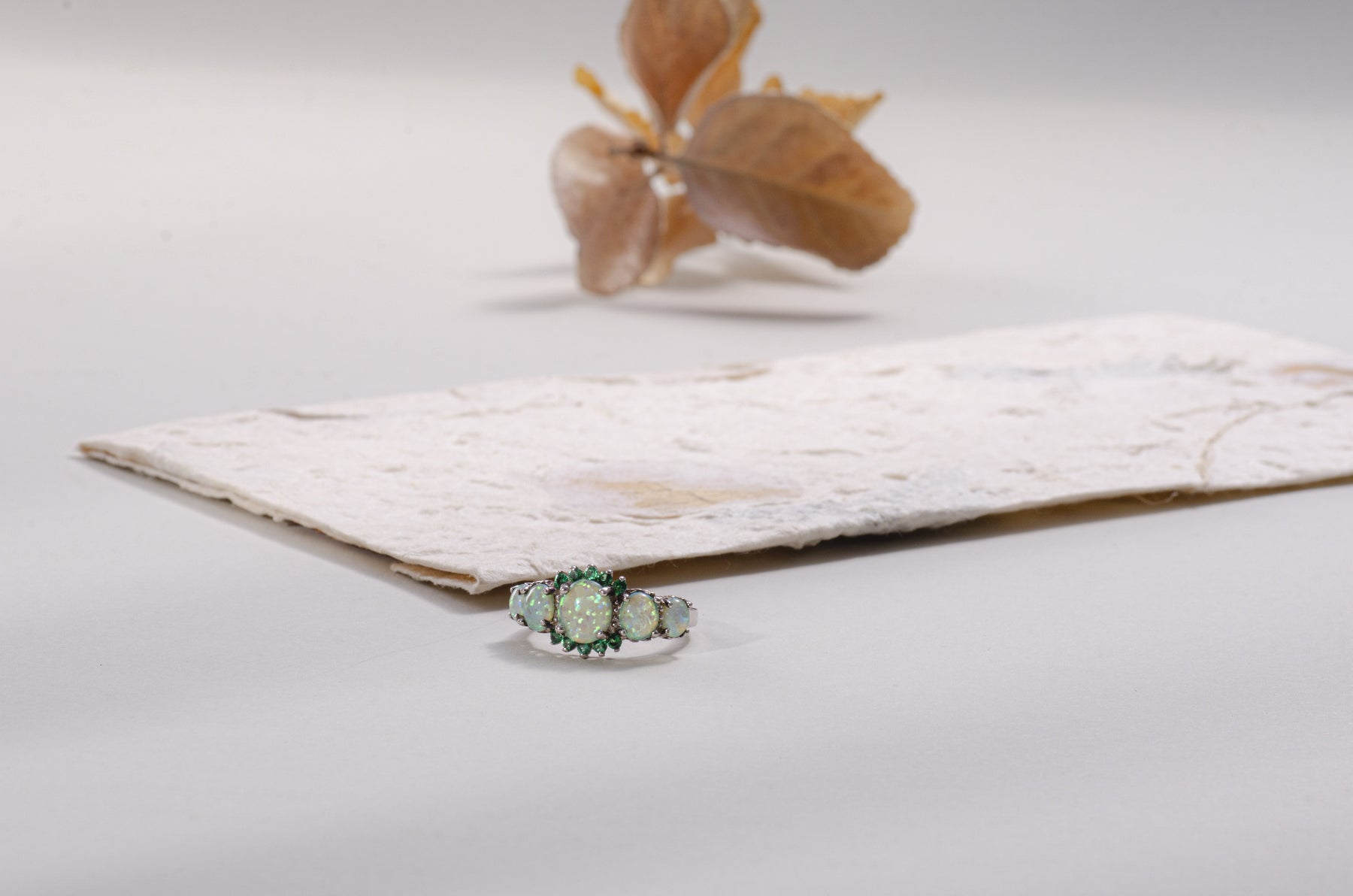 Green Opal Garnet Silver Ring - Rings - Pretland | Spiritual Crystals & Jewelry
