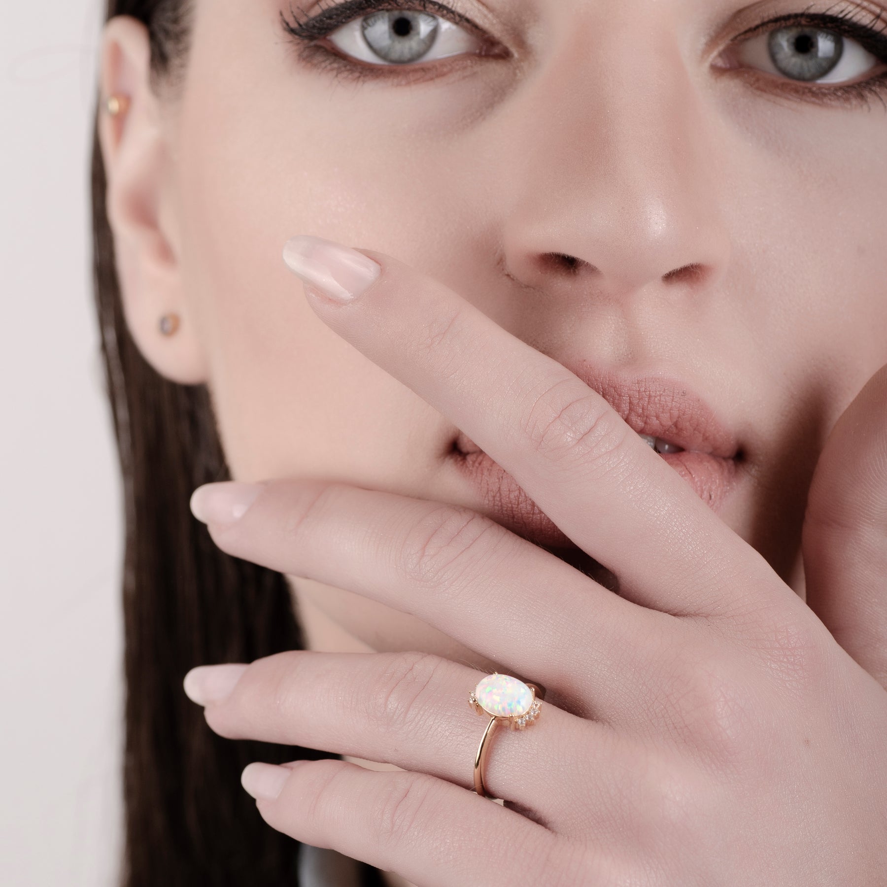 Princess Opal 24K Gold Ring - Gold Vermeil Ring - Pretland | Spiritual Crystals & Jewelry