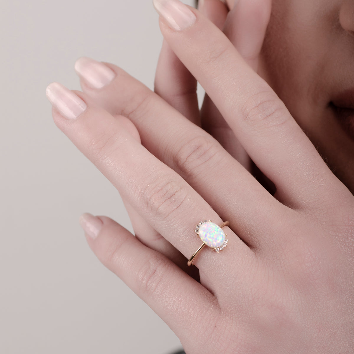 Princess Opal 24K Gold Ring - Gold Vermeil Ring - Pretland | Spiritual Crystals & Jewelry