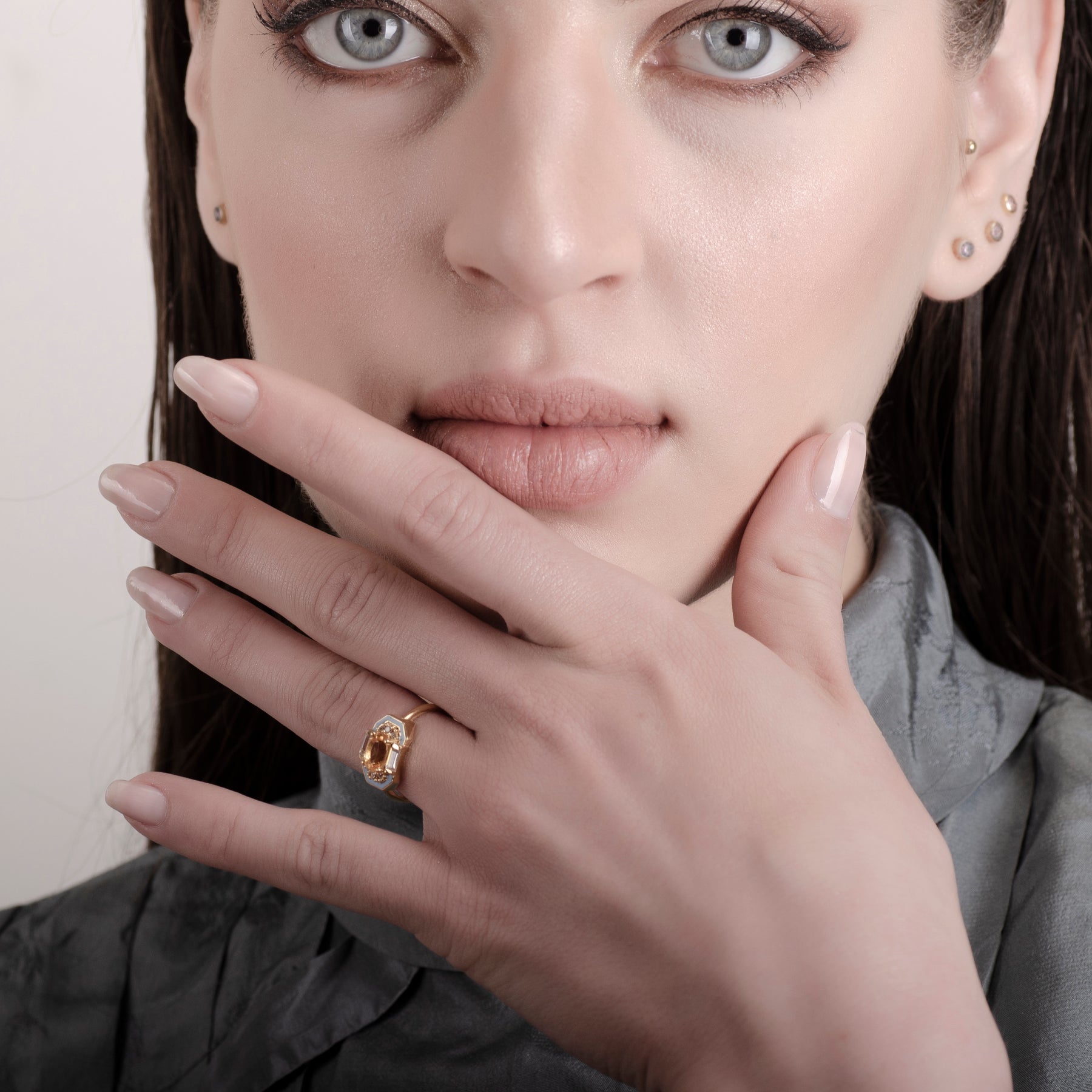 Lena Citrine 24K Gold Ring - Gold Vermeil Ring - Pretland | Spiritual Crystals & Jewelry