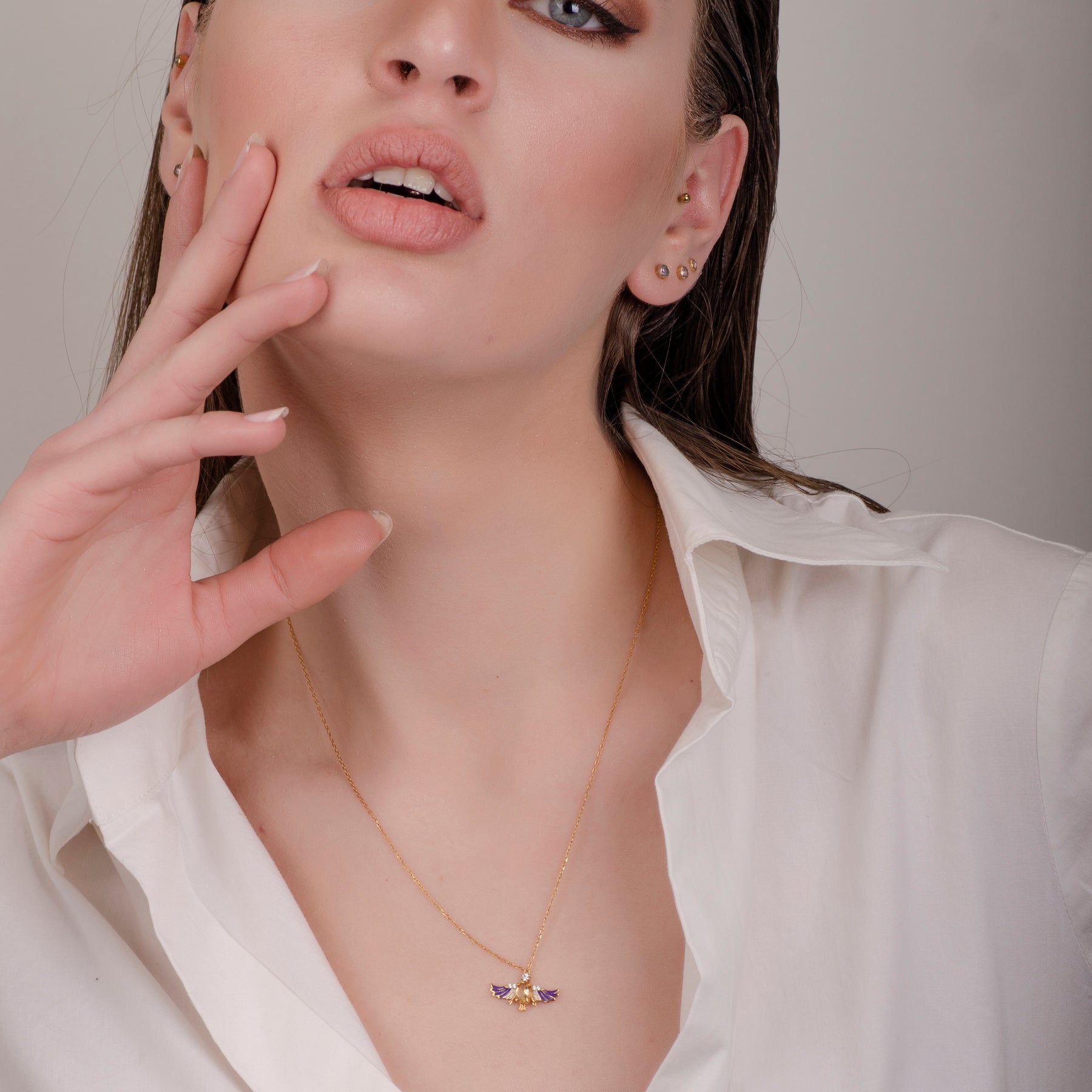 Phoenix Citrine 24K Gold Necklace - Gold Vermeil Necklace - Pretland | Spiritual Crystals & Jewelry