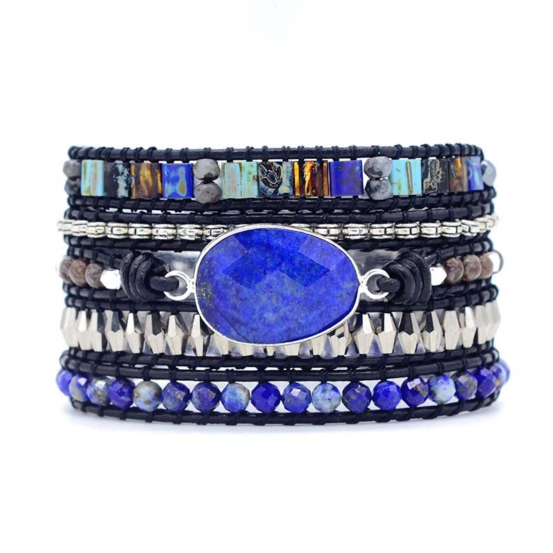 Luminous Lapis Protection Bracelet - Wrap Bracelets - Pretland | Spiritual Crystals & Jewelry