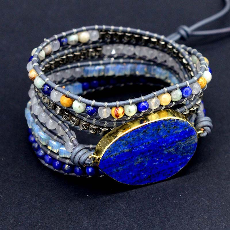 Ocean Desire Lapis Lazuli Bracelet - Wrap Bracelets - Pretland | Spiritual Crystals & Jewelry