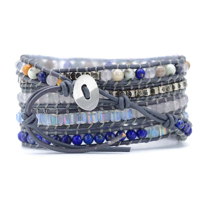 Ocean Desire Lapis Lazuli Bracelet - Wrap Bracelets - Pretland | Spiritual Crystals & Jewelry