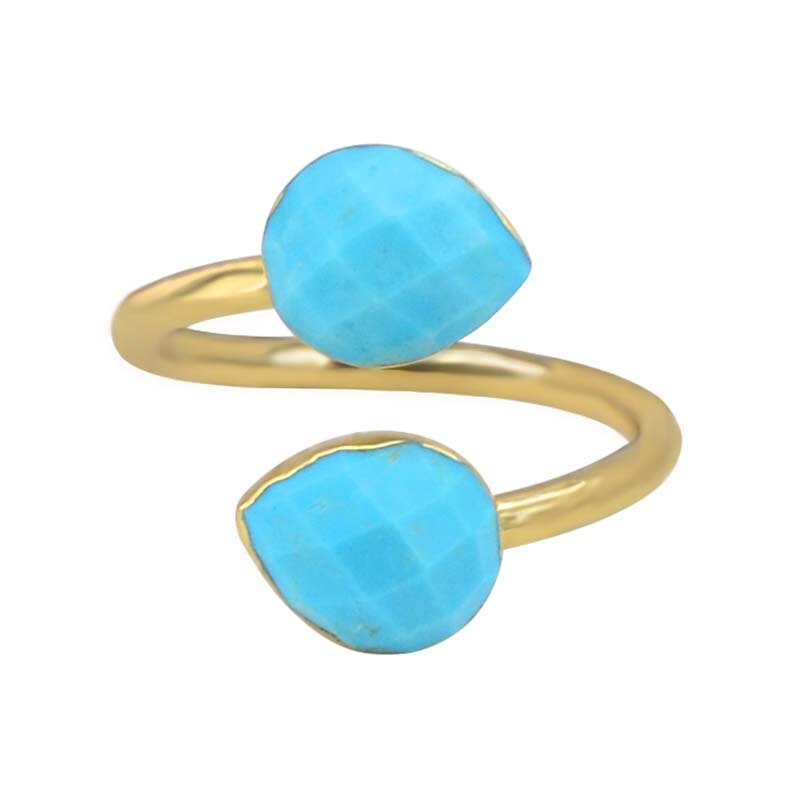 Spiritual Turquoise Drop Ring - Rings - Pretland | Spiritual Crystals & Jewelry