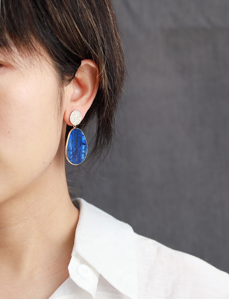 Spiritual Lapis Lazuli Earrings - Earrings - Pretland | Spiritual Crystals & Jewelry