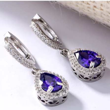 Spiritual Amethyst Drop Earrings - Earrings - Pretland | Spiritual Crystals & Jewelry