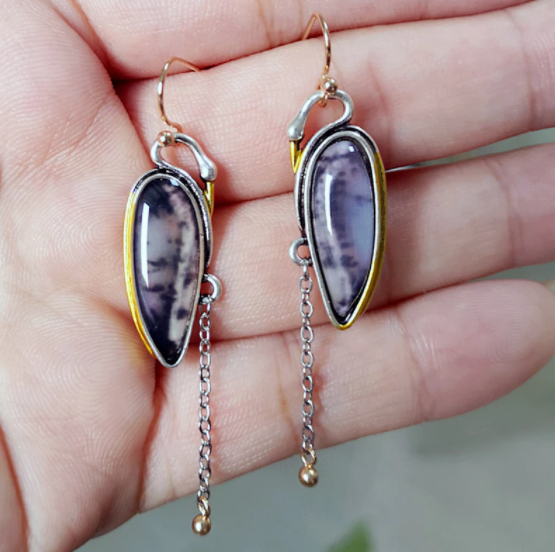 Jasper Dangle Earrings - Earrings - Pretland | Spiritual Crystals & Jewelry