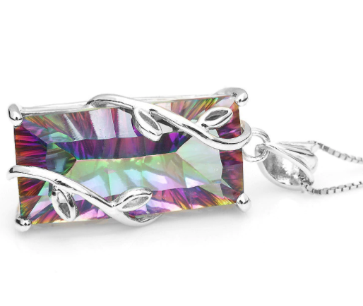 Rainbow Amethyst Sterling Silver Necklace - Necklaces - Pretland | Spiritual Crystals & Jewelry