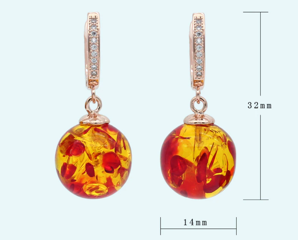 Spiritual Follow the Sun Amber Earrings - Earrings - Pretland | Spiritual Crystals & Jewelry