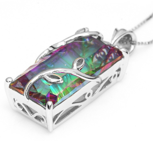 Rainbow Amethyst Sterling Silver Necklace - Necklaces - Pretland | Spiritual Crystals & Jewelry