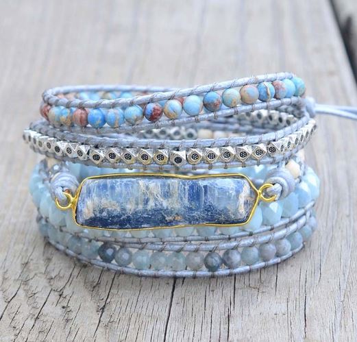 Spirit Blue Chakra Topaz Bracelet - Wrap Bracelets - Pretland | Spiritual Crystals & Jewelry