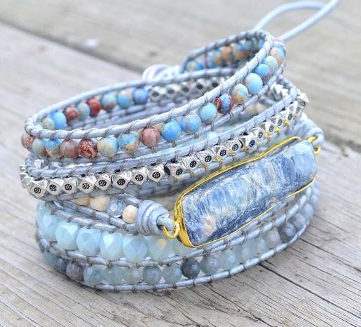 Spirit Blue Chakra Topaz Bracelet - Wrap Bracelets - Pretland | Spiritual Crystals & Jewelry