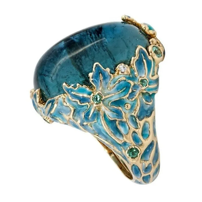 Elegant Sapphire Flower Ring