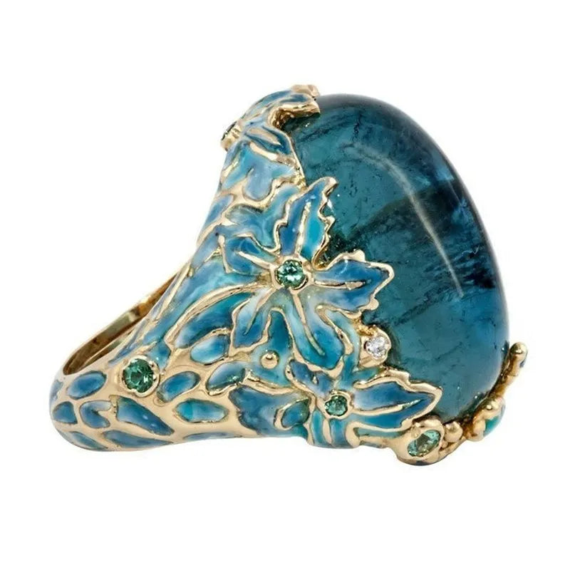 Elegant Sapphire Flower Ring