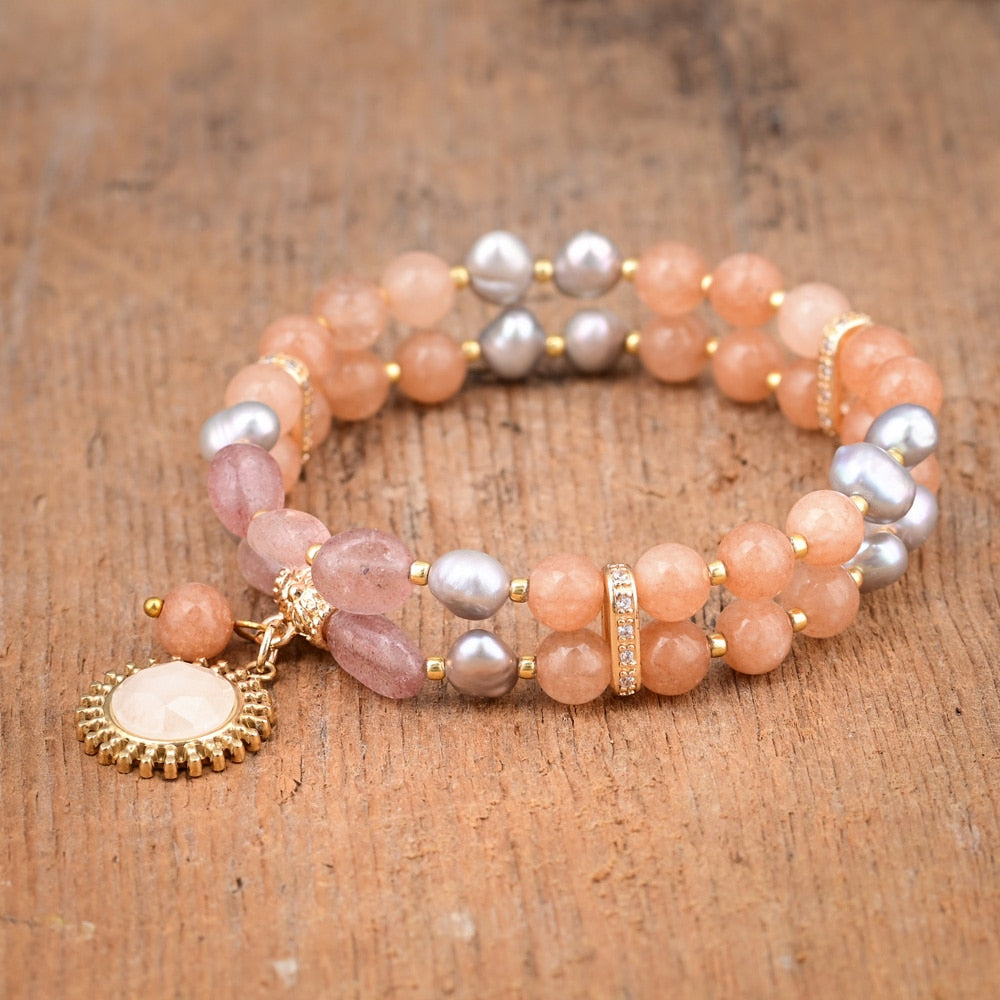 Elegant Strawberry Jade Bracelet - Bracelets - Pretland | Spiritual Crystals & Jewelry