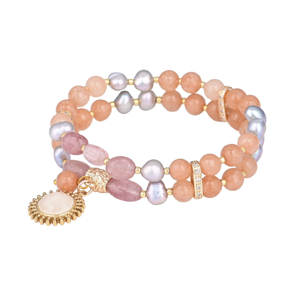 Elegant Strawberry Jade Bracelet - Bracelets - Pretland | Spiritual Crystals & Jewelry