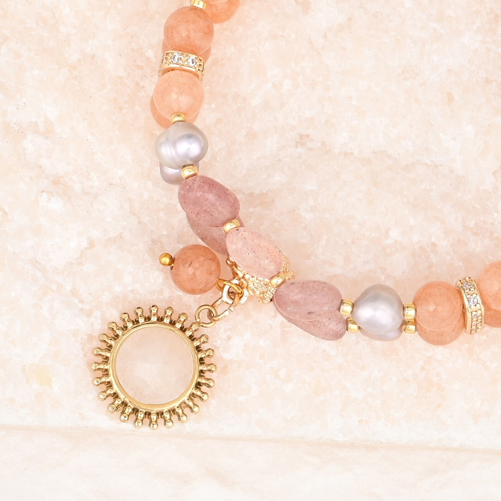 Elegant Strawberry Jade Bracelet - Bracelets - Pretland | Spiritual Crystals & Jewelry