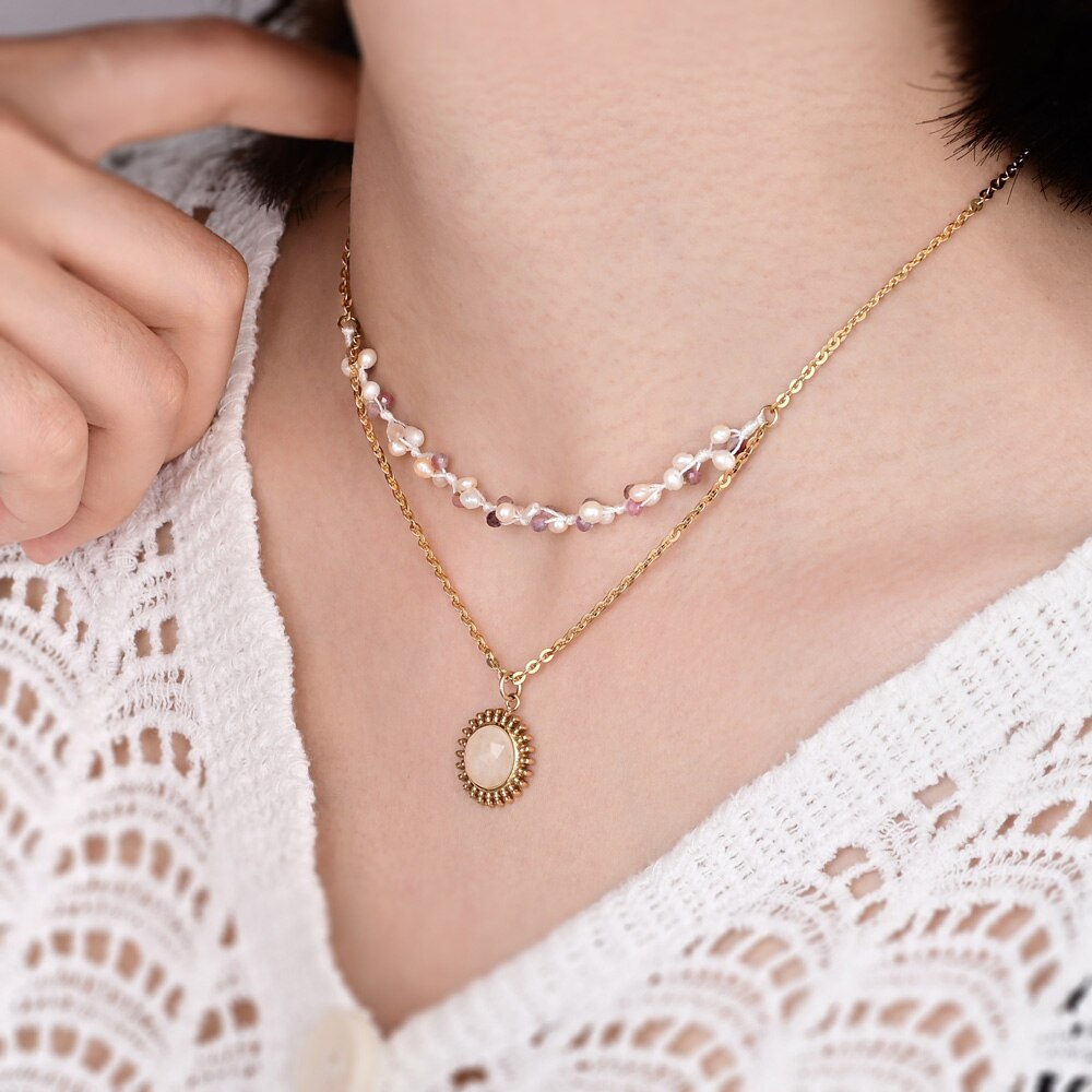 Boho Elegant White Jade Necklace - Necklaces - Pretland | Spiritual Crystals & Jewelry